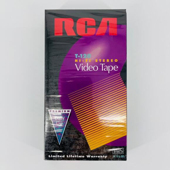 RCA T-120 Hi-Fi Stereo Blank Video Tape Cassette VHS up to 6 hrs - New - Picture 1 of 10